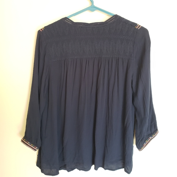 ba&sh Navy Cime Embroidered Top Size EU 1 / Small - Picture 4 of 9